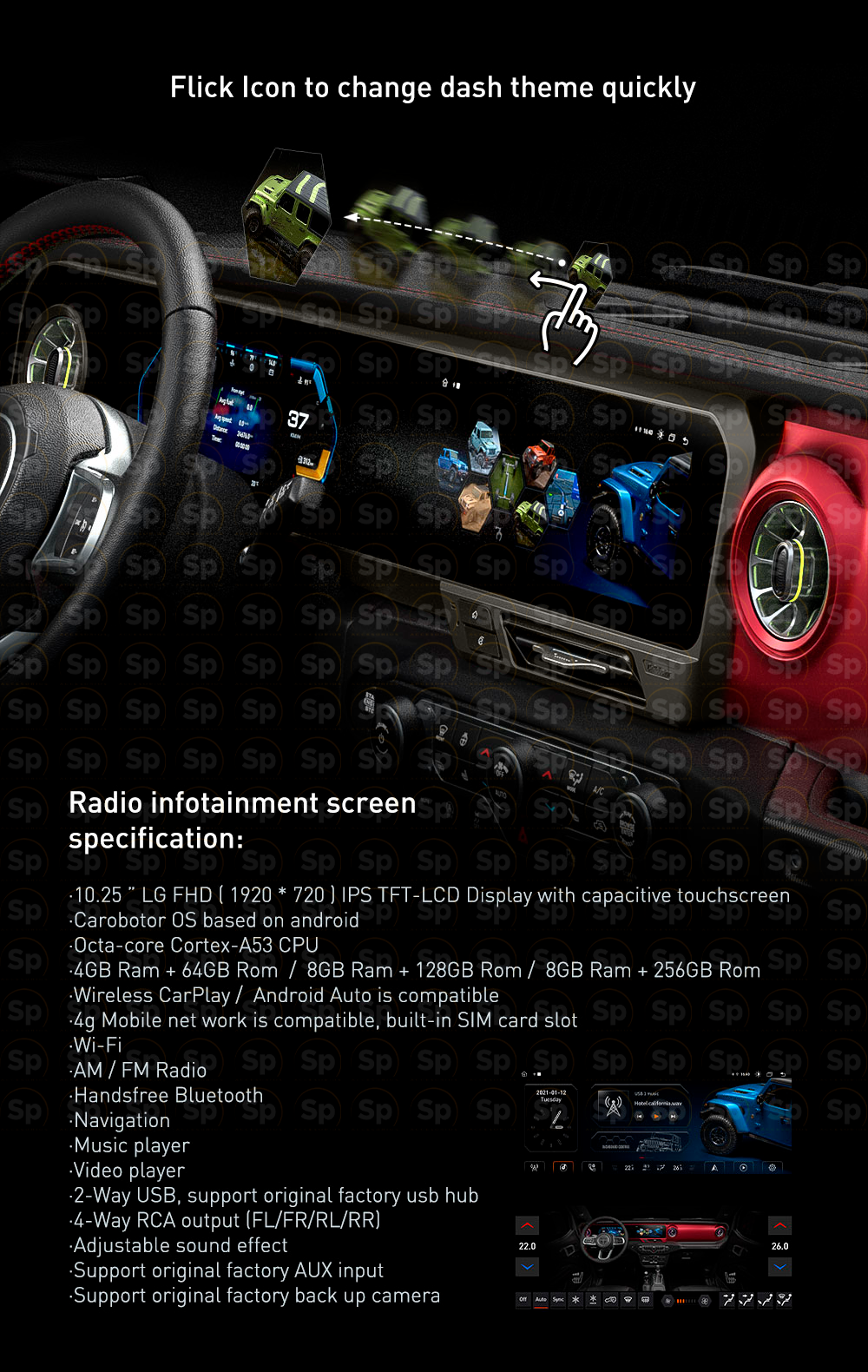 J-MAX PRO CAROBOTOR DIGITAL CLUSTER ALL-IN/ JEEP WRANGLER JL-JT 4XE LHD 2018-2023/ 2025 UPDATE VERSION (GRIS)