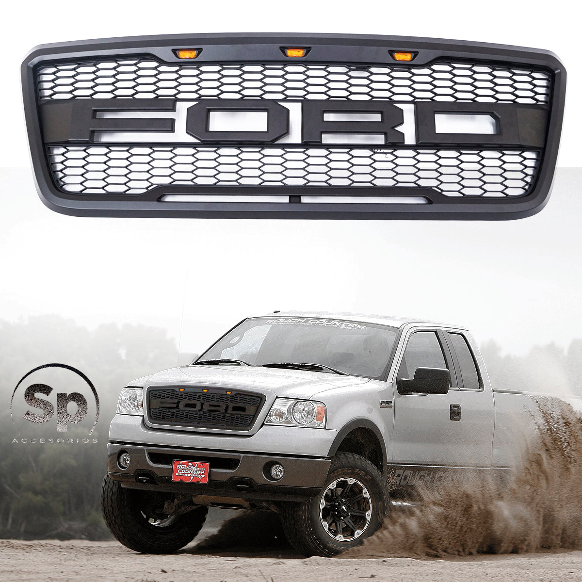 PARRILLA CON LEDS FORD LOBO F150 RAPTOR 2004 A 2008