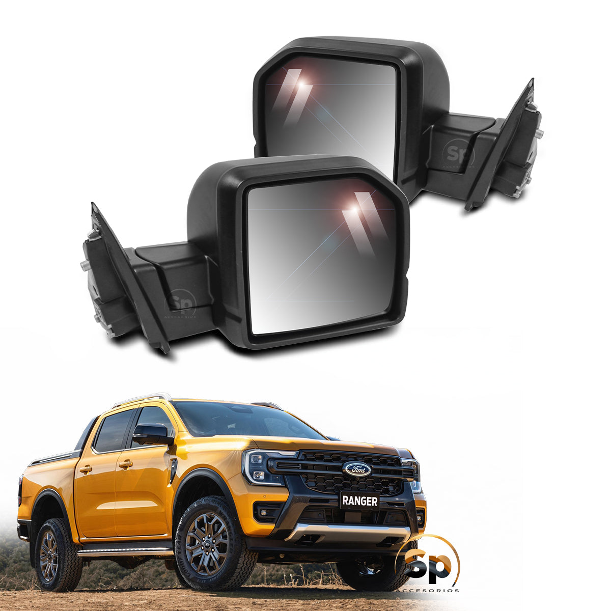 ESPEJOS LED LATERALES PLASTICO PARA FORD RANGER 2016 - 2022