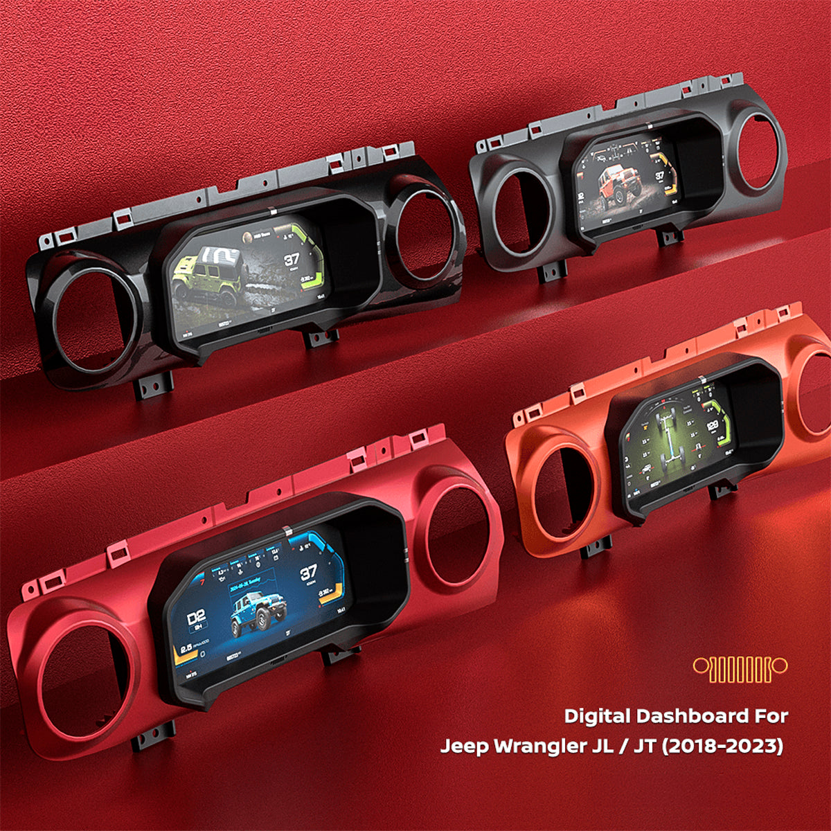 DIGITAL DASHBOARD CAROBOTOR J-PLUS PARA JEEP WRANGLER JL / GLADIADOR JT 2018 - 2023