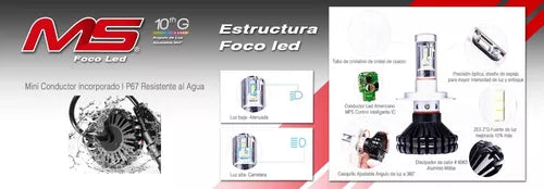 PAR BULBOS MS LED PRINCIPAL / NIEBLA PARA TOYOTA TACOMA 2016 - 2023