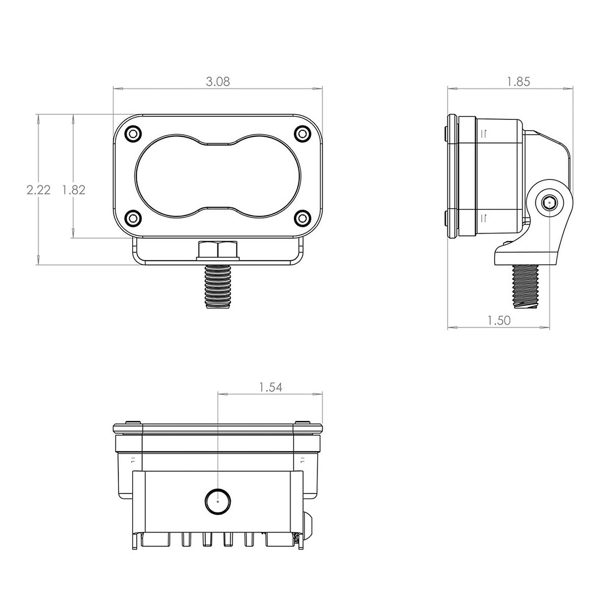 BAJA DESIGNS S2 SPORT WORK/SCENE PAR DE LUCES DE TRABAJO LED - TRANSPARENTE