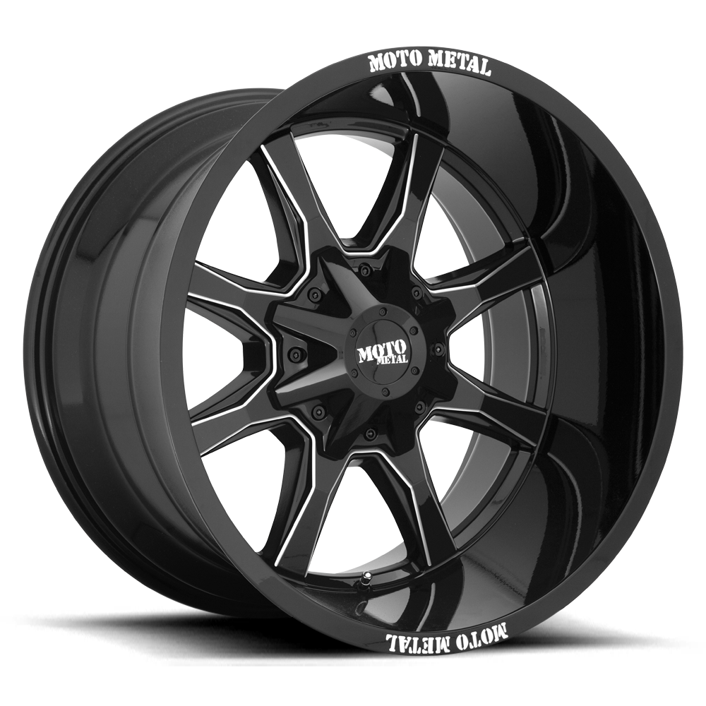 RINES MOTO METAL 20X9 BLANK ET18 MO970 GLOSS BLACK W/ MILLED SPOKE & MOTO METAL ON LIP