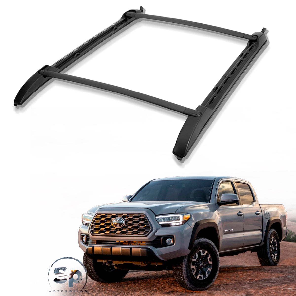 BARRAS LATERALES TRANSVERSALES PORTAEQUIPAJE PARA TOYOTA TACOMA 2006 A 2024