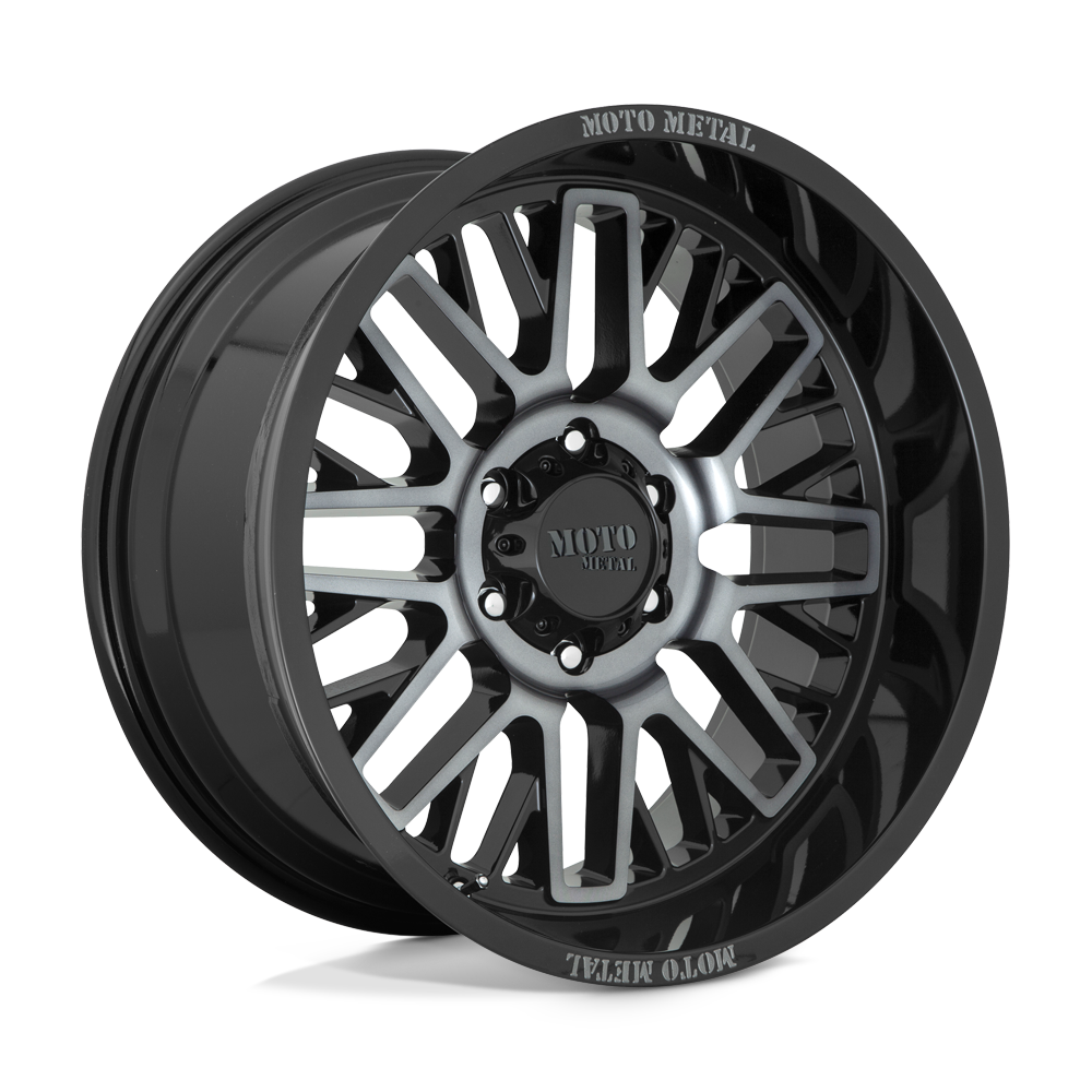 RINES MOTO METAL 20X9 6X139.7 CB106.1 MO802 GLOSS BLACK MACHINED W/ GRAY TINT