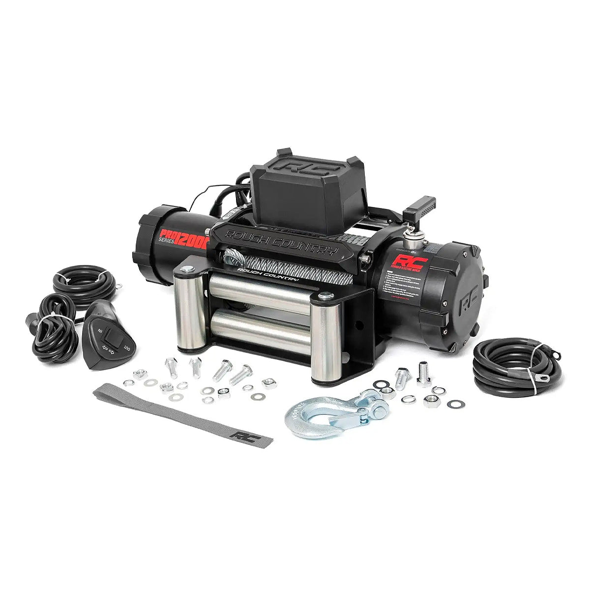 WINCH ROUGH COUNTRY 12,000 LB PRO SERIES CABLE DE ACERO