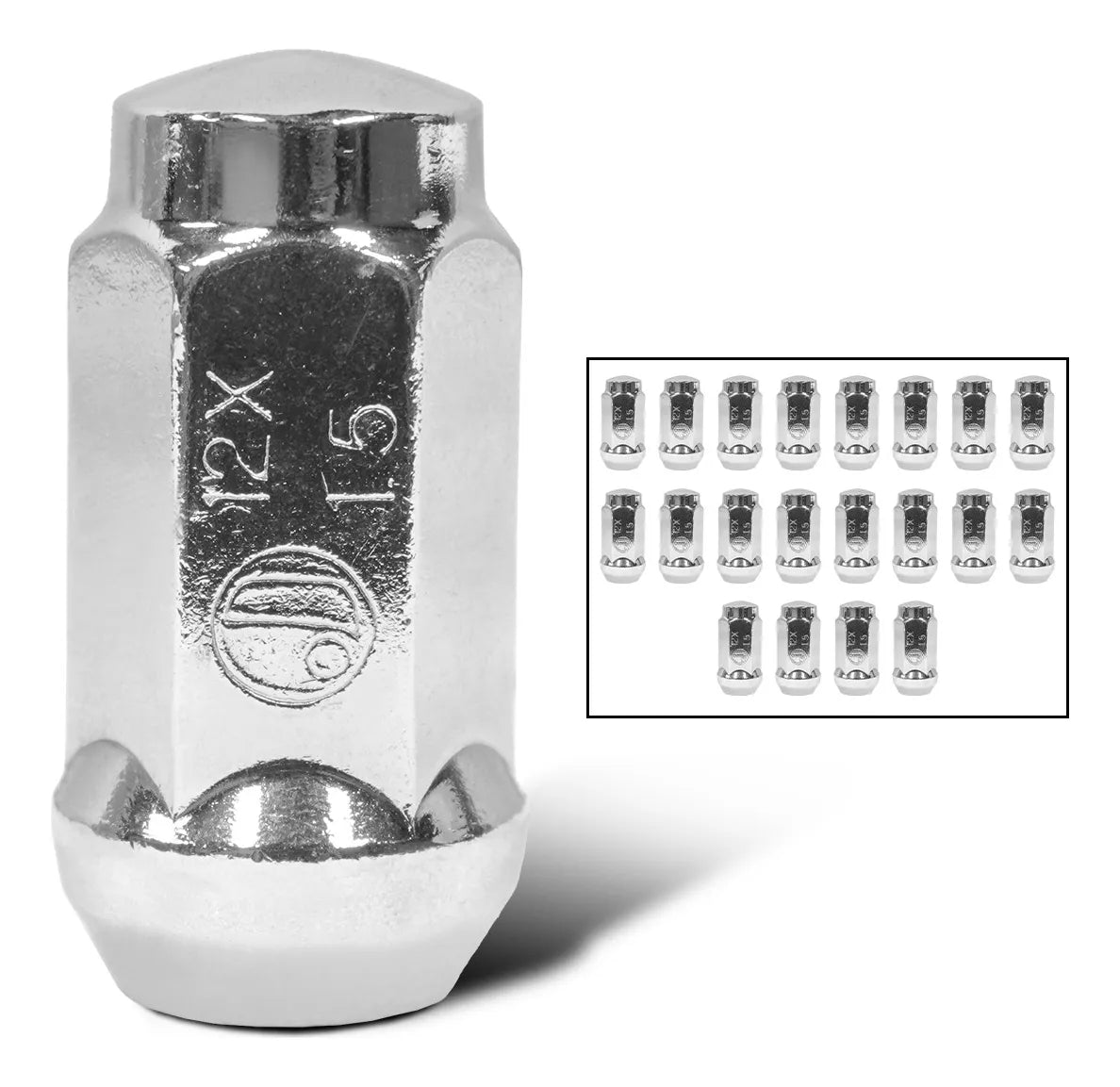 Birlos Tuercas 12x1.5 Cromadas 20pz