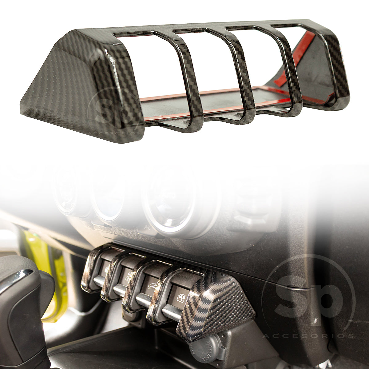 EMBELLECEDOR SWITCH PANEL DE FIBRA CARBONO PARA SUZUKI JIMNY 2020 - 2021