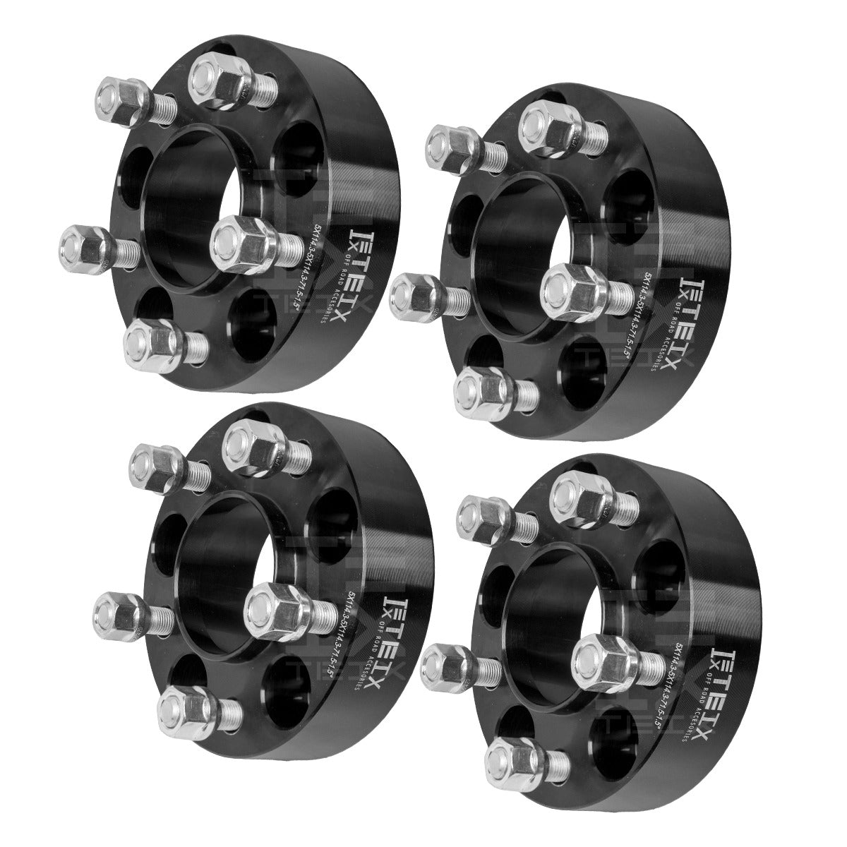 KIT ESPACIADORES 1.5" 5/114.3 LLANTA CB71.5MM 1/2"X20 RANGER 1984-2011, EXPLORER SPORT TRAC 2001-2010, WRANGLER TJ 1997-2006, NITRO 1990-2012, EXPLORER 1991-2010