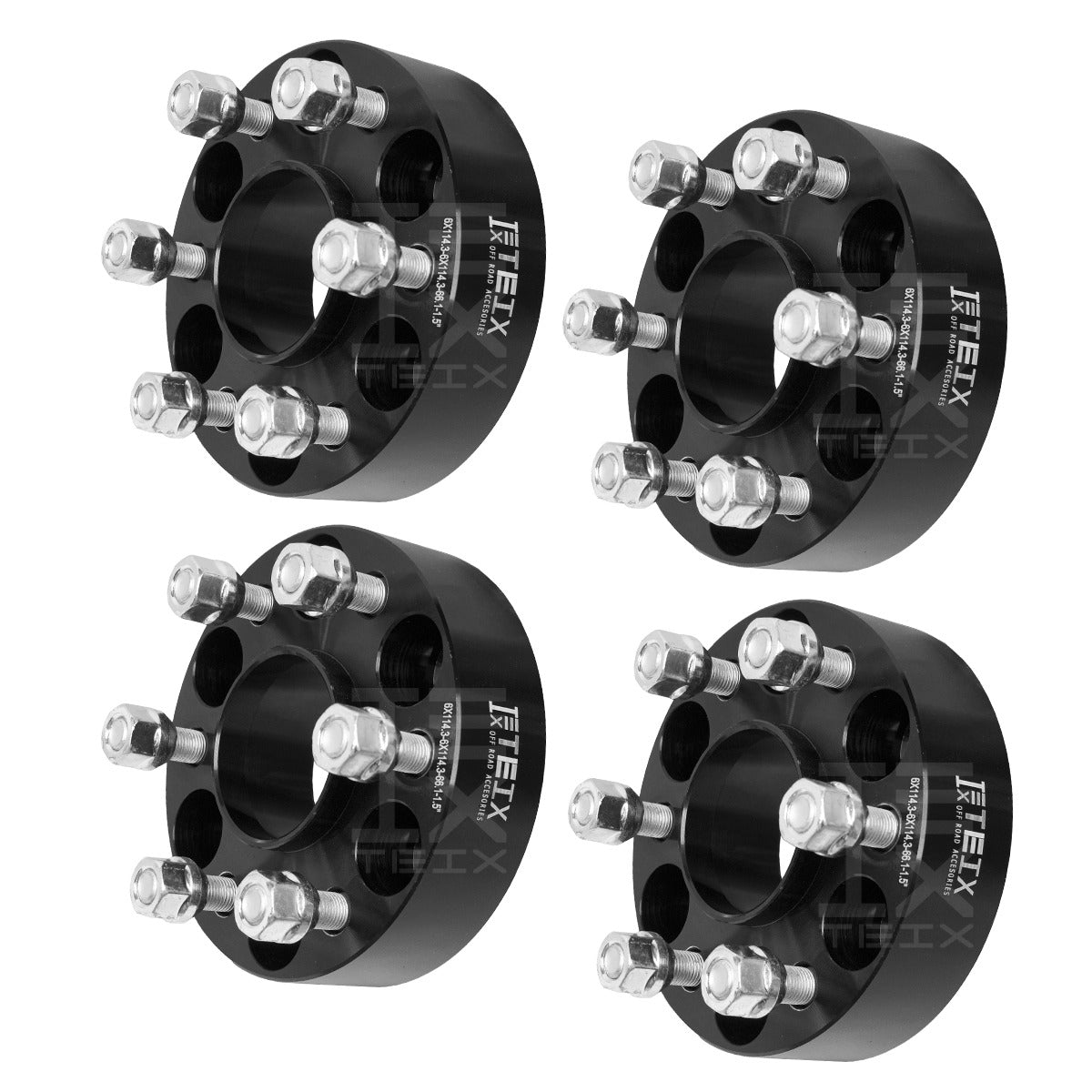 KIT ESPACIADORES 1.5 PULG 6/114 LLANTA CB 66.1 12X1.5 PARA NISSAN NP300 2016-2021