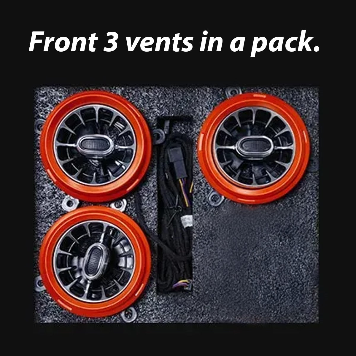 Ventilación de aire acondicionado Versión naranja Turbo Carobotor con luces ambientales para Jeep Wrangler JL/JT/4xe 2018-2023