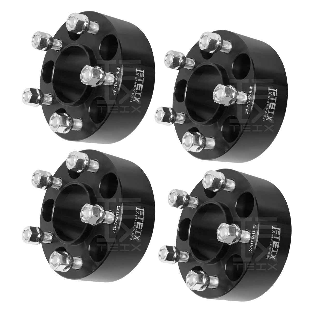 KIT ESPACIADORES PARA Ford Ranger 84-2011/ Ford Explorer 90-2010/ Ford Explorer Sport Track 2001-2010/ Jeep Cherokee XJ 84-2001/ Jeep Wangler YJ 87-95/ Jeep Wangler TJ 97-2006/ Dodge Nitro 2007-2012/ 2" 5/114.3 LLANTA CB 71.5MM 1/2"X20