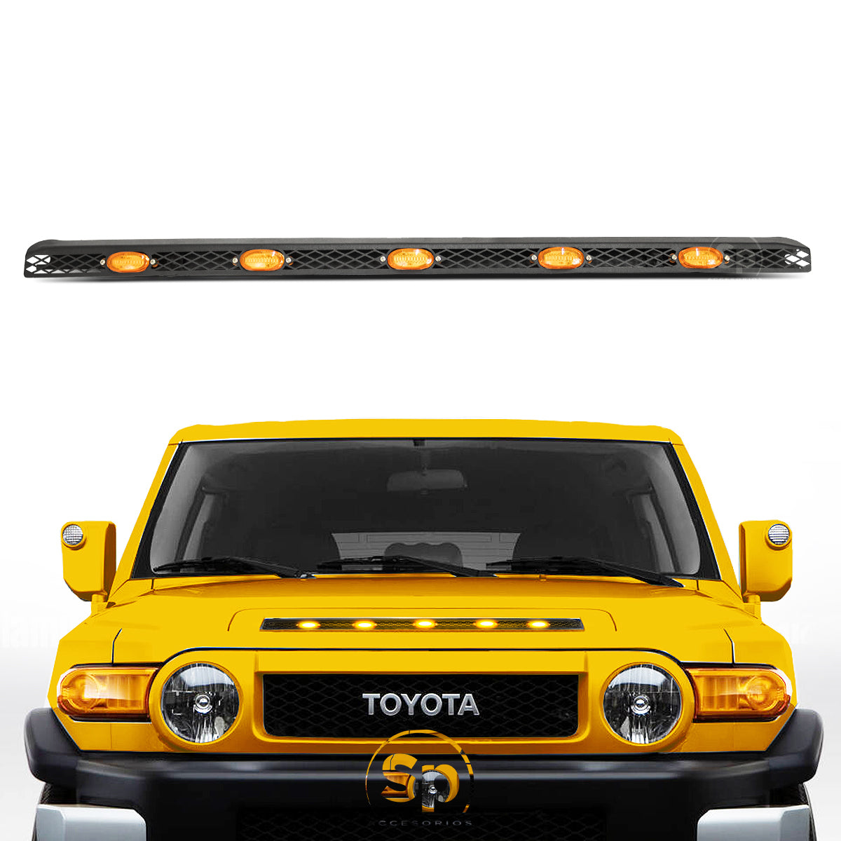 VISTA DE COFRE CON LUZ LED ÁMBAR PARA TOYOTA FJ CRUISER 2007 - 2017