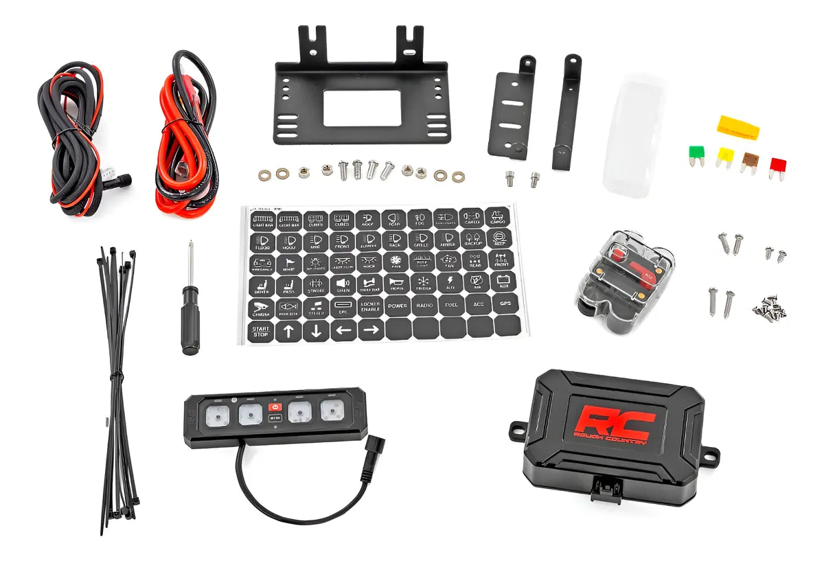 Panel De Interruptores Retro 4 Bandas Rgb Multifuncional
