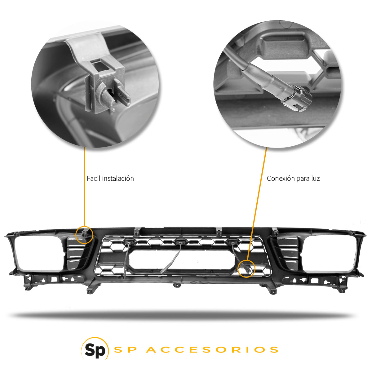 PARRILLA FRONTAL TIPO TRD CON LED PARA TOYOTA TACOMA 1995 - 1997