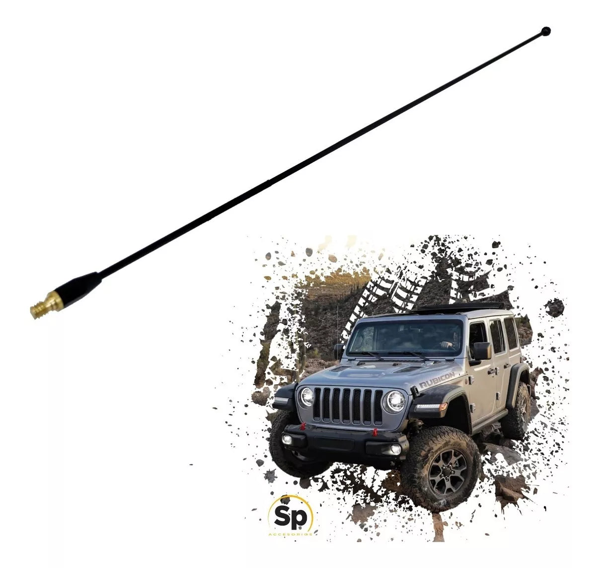 ANTENA DE RADIO 33CM NEGRA PARA JEEP WRANGLER JK Y JL
