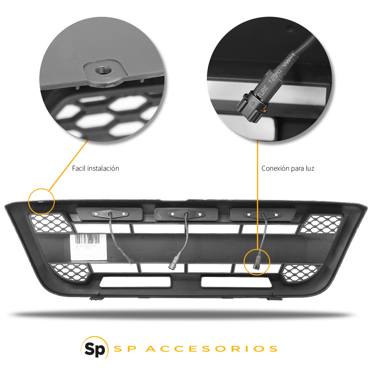 PARRILLA TIPO RAPTOR PARA FORD RANGER 1998 A 2000 LEDS ÁMBAR