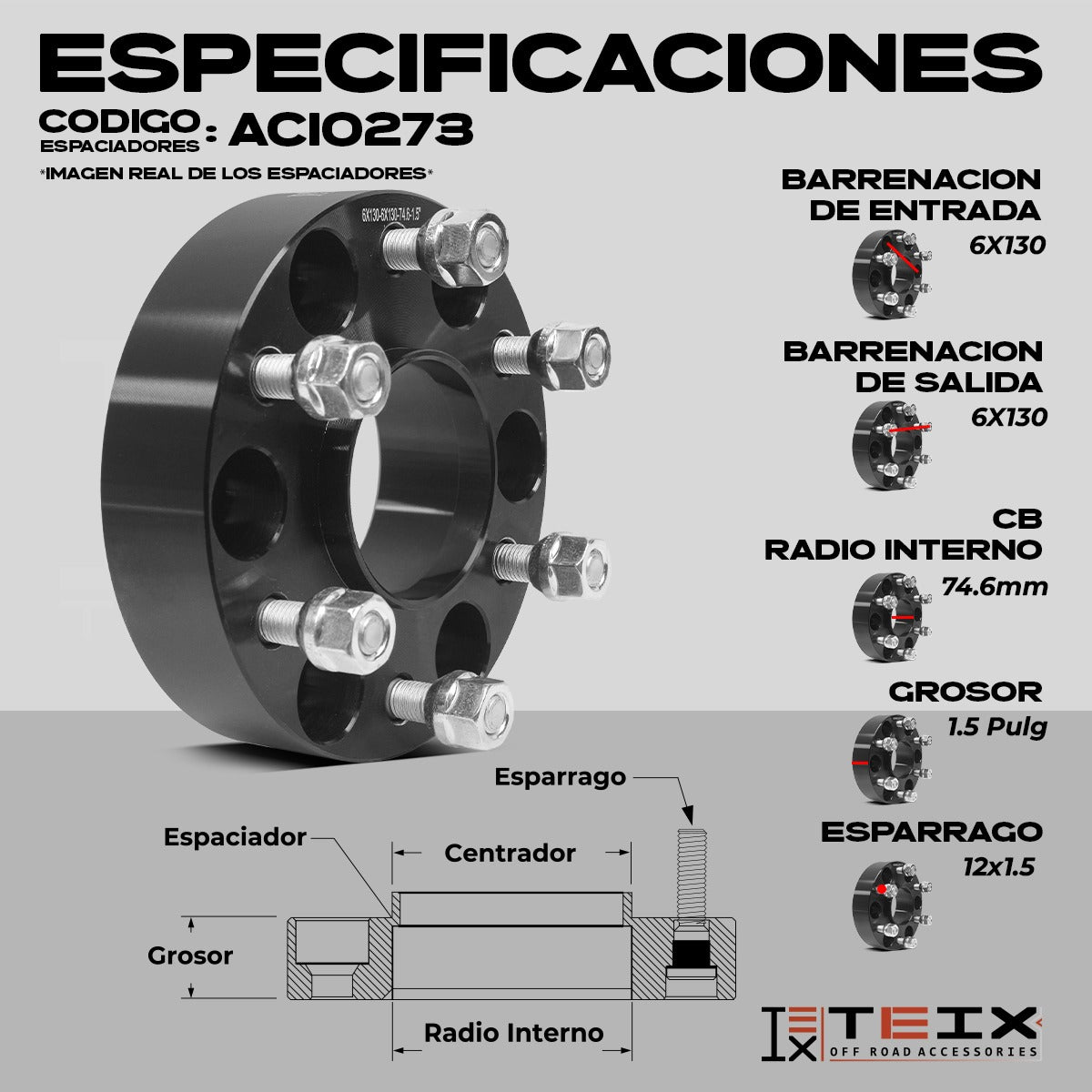 Kit 4 Espaciadores Separadores 1.5 Para Chevrolet S10 Max