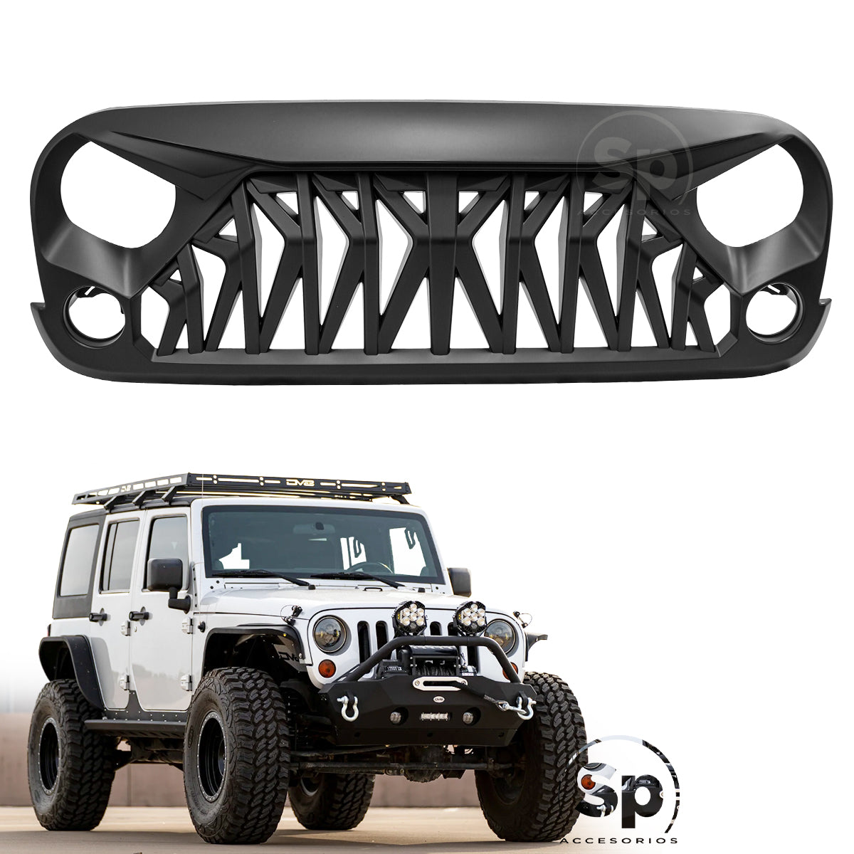 PARRILLA ANGRY SHARK PARA JEEP WRANGLER JK 2007 - 2017