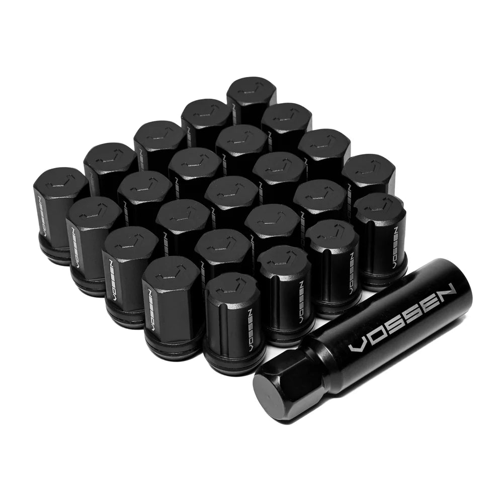 PAQUETE DE 24 TUERCAS Y CIERRES 14x1.5 45MM - 19MM HEX BLACK
