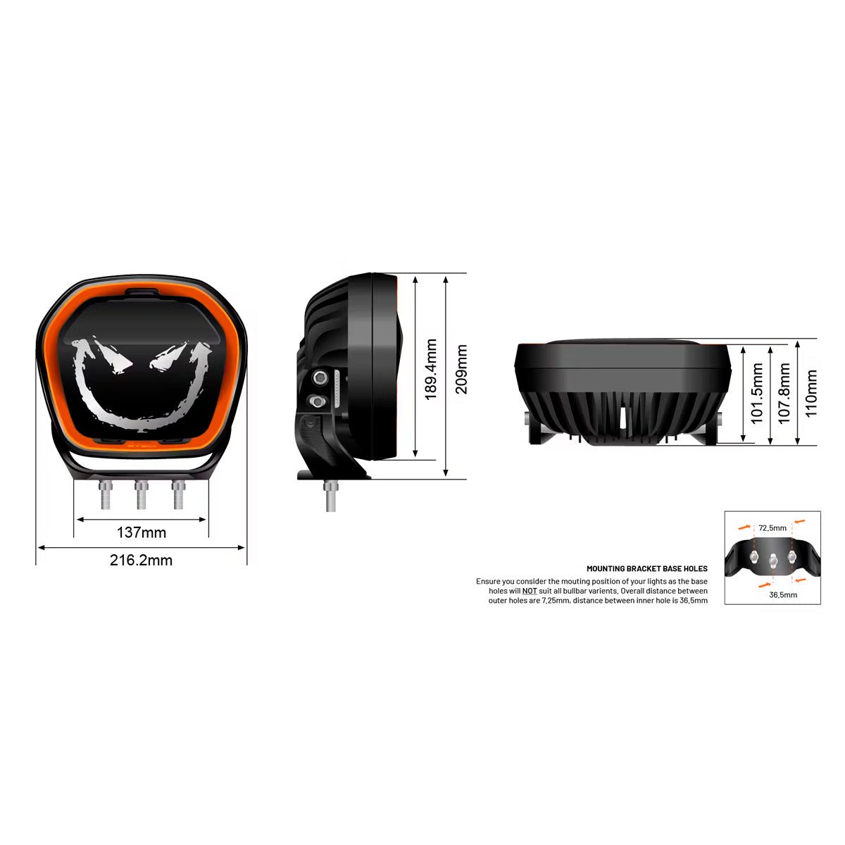 TYPE-X™ EVO 8.5 INCH FLOOD BEAM (SINGLE)