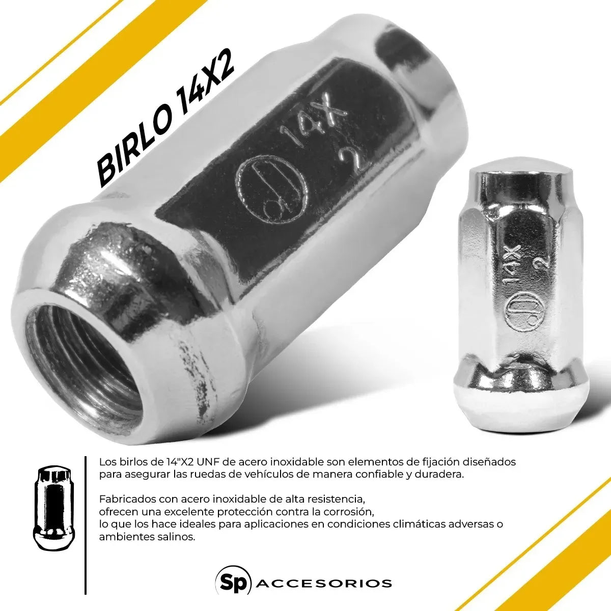 Birlo Tuerca 14x2 Cromada 24pz