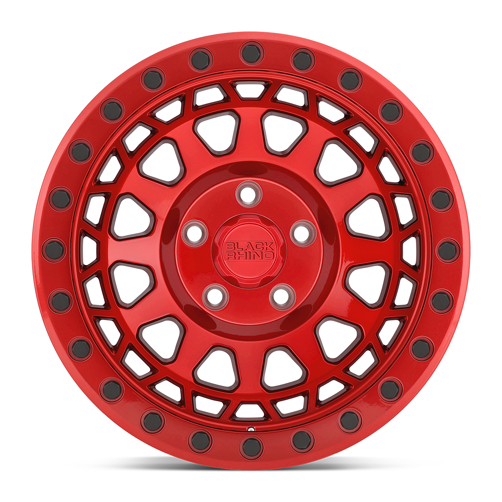 RINES BLACK RHINO 17X9 6X135 PRIMM CANDY RED W/ BLACK BOLTS