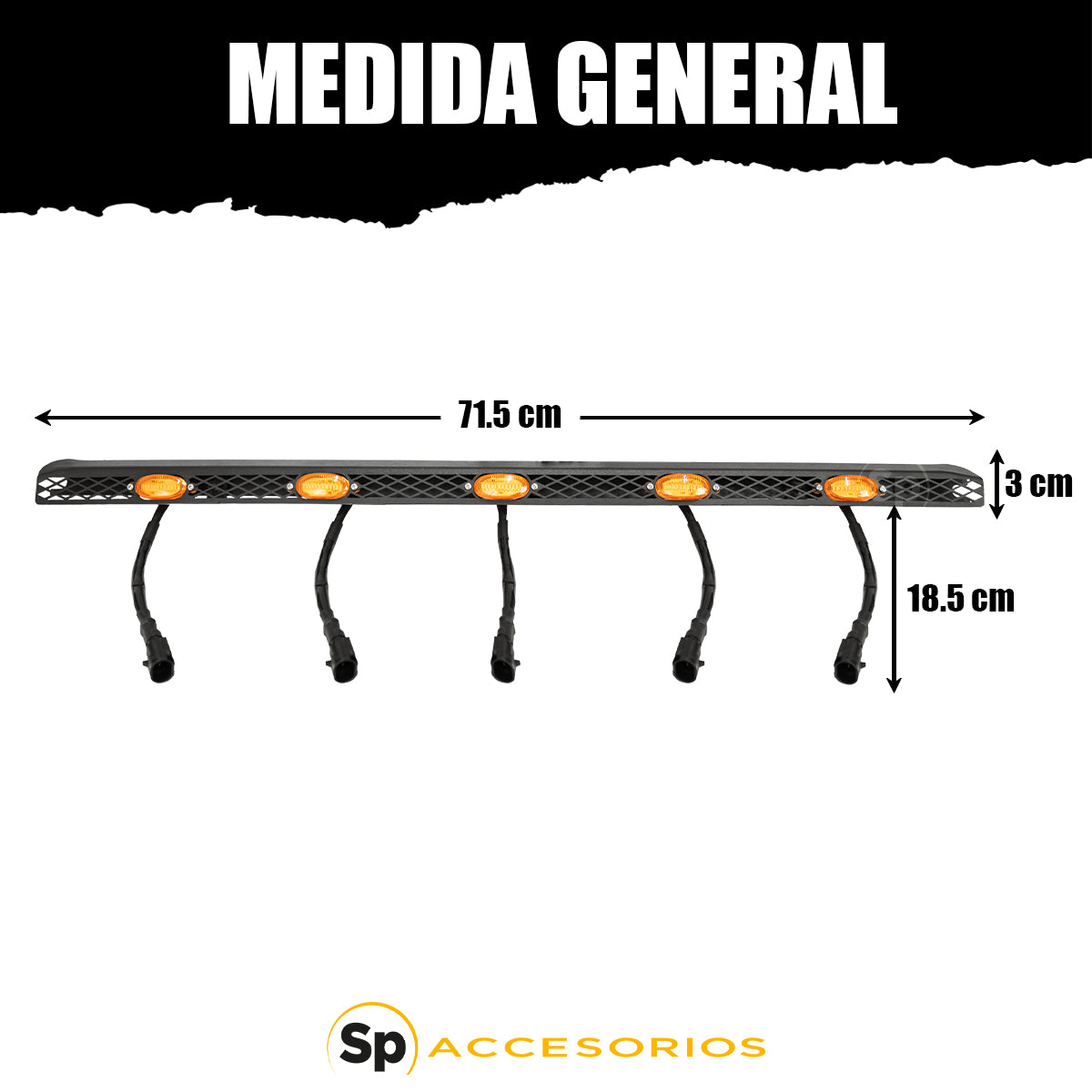 VISTA DE COFRE CON LUZ LED ÁMBAR PARA TOYOTA FJ CRUISER 2007 - 2017