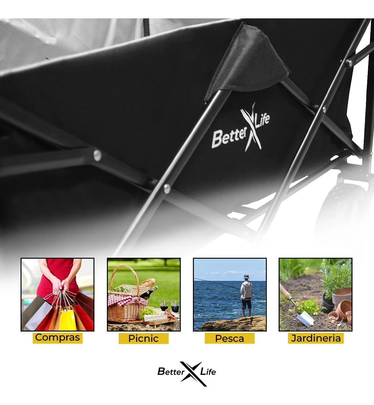 Carrito Vagon Plegable Uso Rudo Para Mercado Mercancia Trx