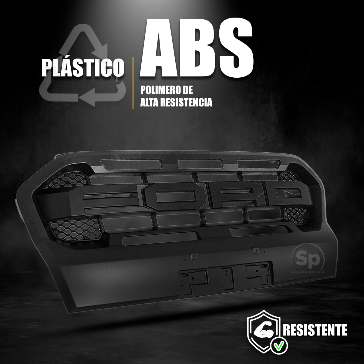 PARRILLA DELANTERA LUZ AMBAR PARA FORD RANGER T8 2018+