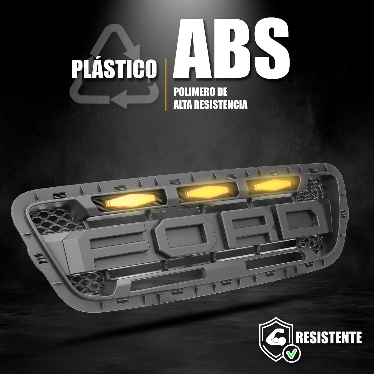 PARRILLA TIPO RAPTOR PARA FORD RANGER 2001-2003 LEDS ÁMBAR