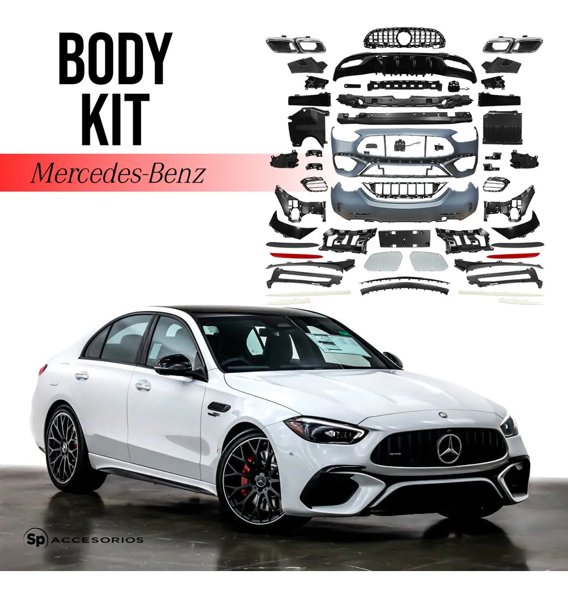 Body Kit Deportivo Para Amg 2021+ Tipo C Class Coupe A C63