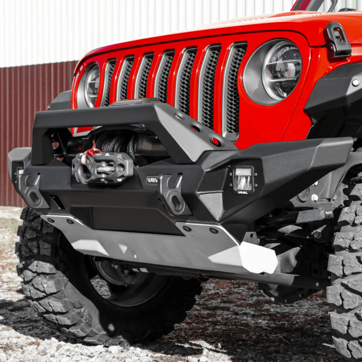 DEFENSA DELANTERA RIVAL 4X4 PARA JEEP WRANGLER JK 2007 - 2017 WRANGLER JL 2018 – 2024 Y GLADIATOR JT 2019 - 2024
