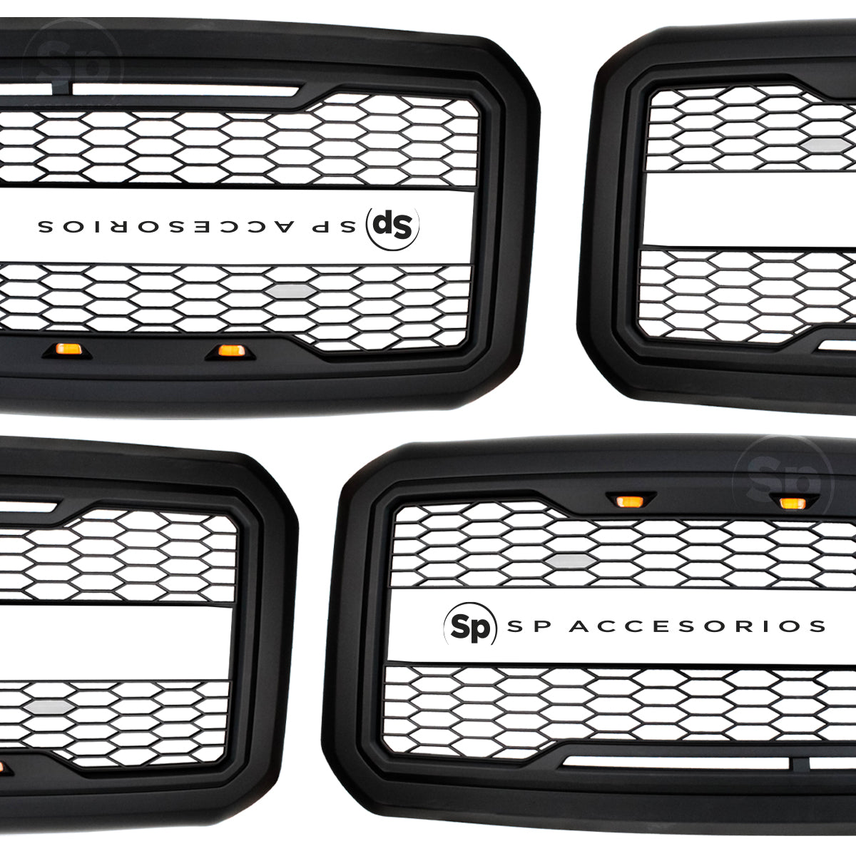 PARRILLA TIPO RAPTOR CON LEDS AMBAR PARA FORD F-250 F- 350 2011 - 2016