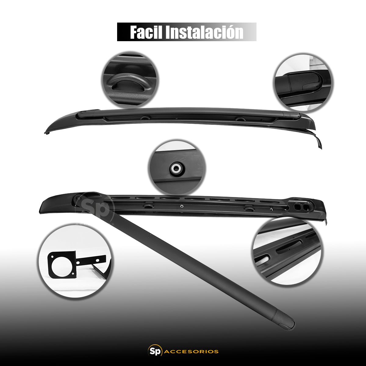 BARRAS LATERALES TRANSVERSALES PORTAEQUIPAJE PARA TOYOTA TACOMA 2006 A 2024