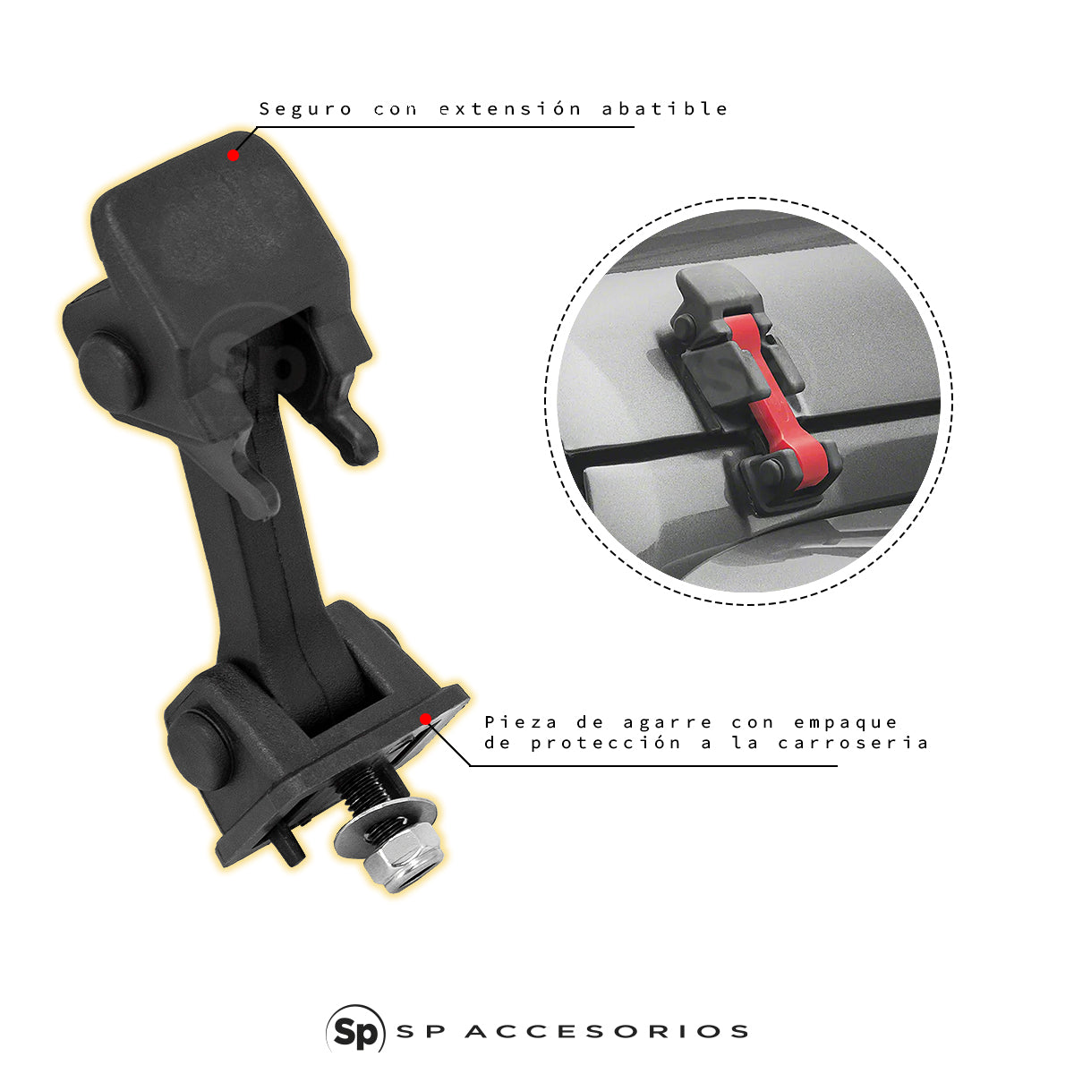 SEGUROS DE COFRE NYLON PARA JEEP WRANGLER JK 2007 - 2017 DIRECTOS