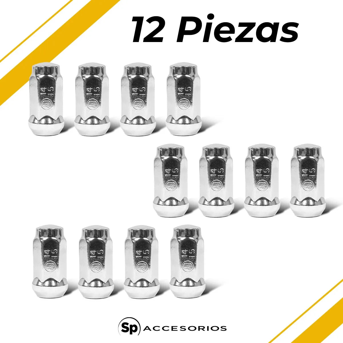 Birlos Tuercas 14x1.5 Cromadas 12pz