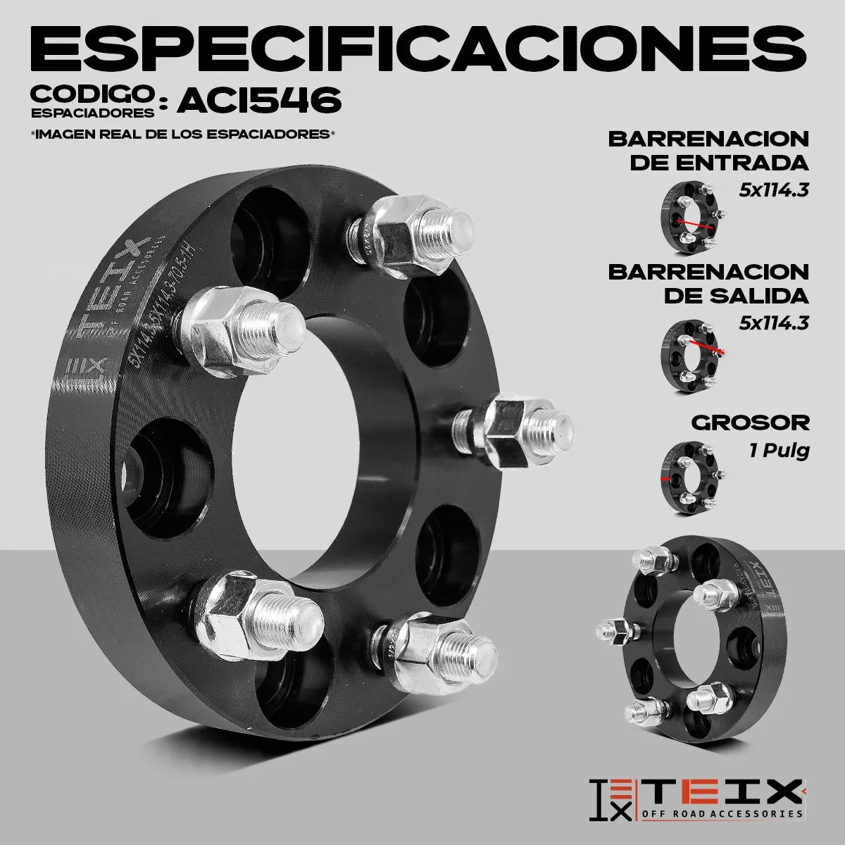 Kit Espaciadores 5x114.3/2in/70.5mm Ford Mustang 2003