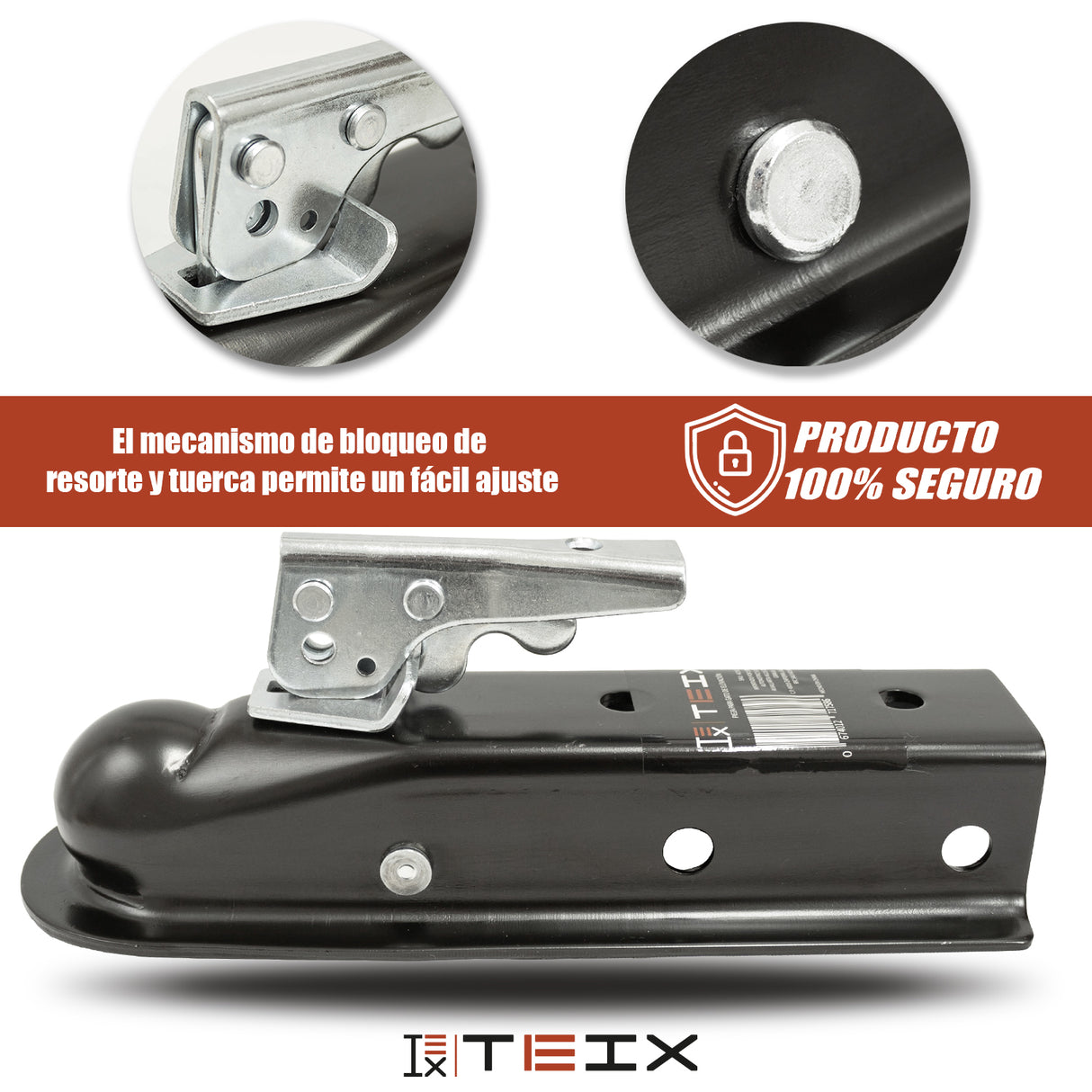 TIRON DE REMOLQUE RECTO BOLA 2 CANAL 2 COPLE 3500LB UNIVERSAL