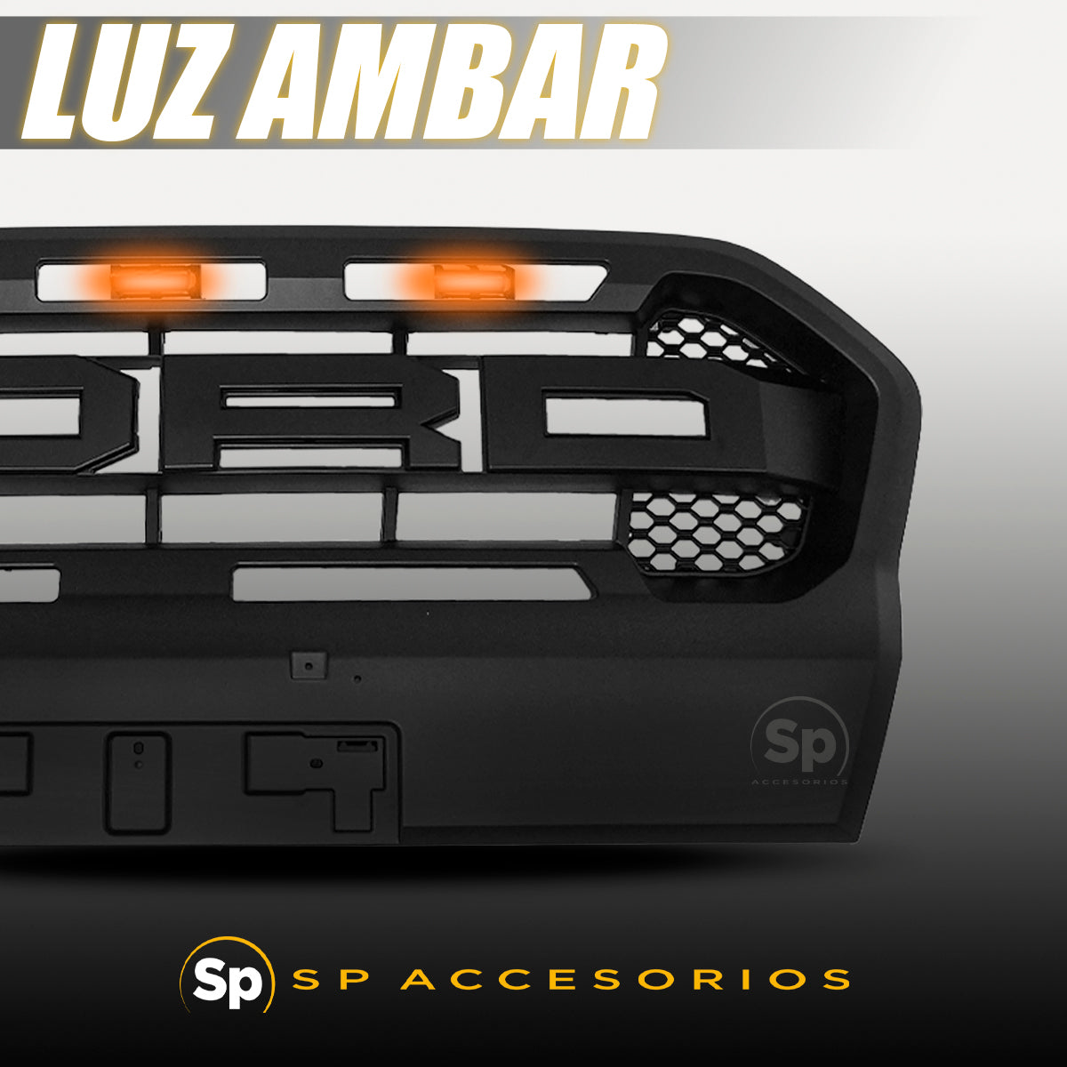 PARRILLA DELANTERA LUZ AMBAR PARA FORD RANGER T8 2018+