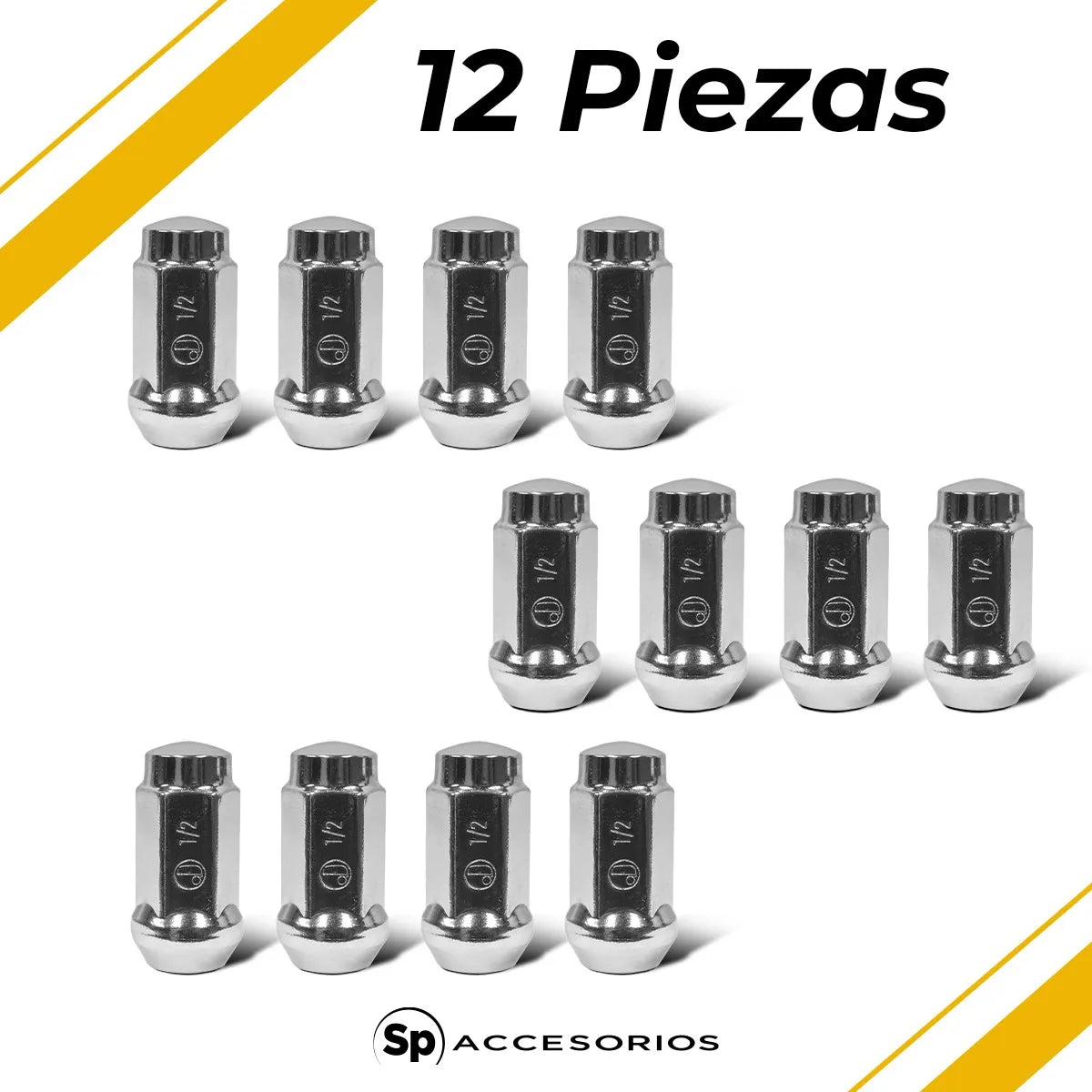 Birlos Tuercas 1/2x20 Cromadas Deportivas Tuning 12pz