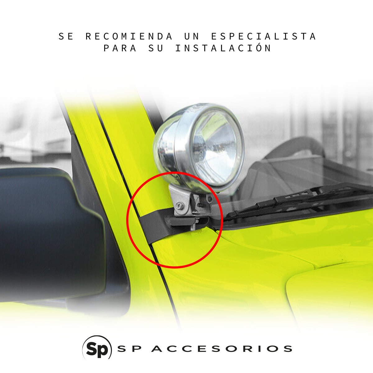 MONTAJE PARA LUCES DELANTERO PARABRISAS PAR SUZUKI JIMNY 2019 - 2024