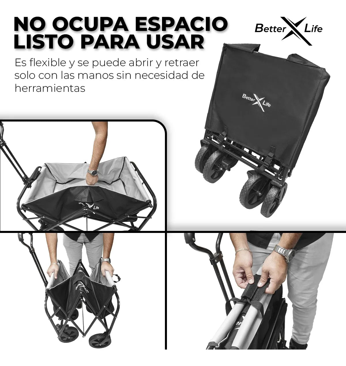 Carrito Vagon Plegable Uso Rudo Para Mercado Mercancia Trx