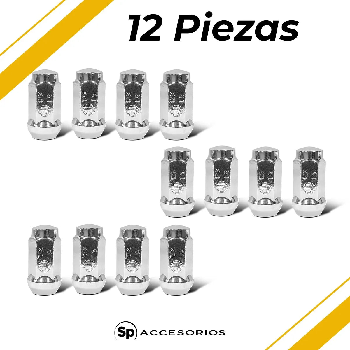 Birlos Tuercas 12x1.5 Cromadas 12pz