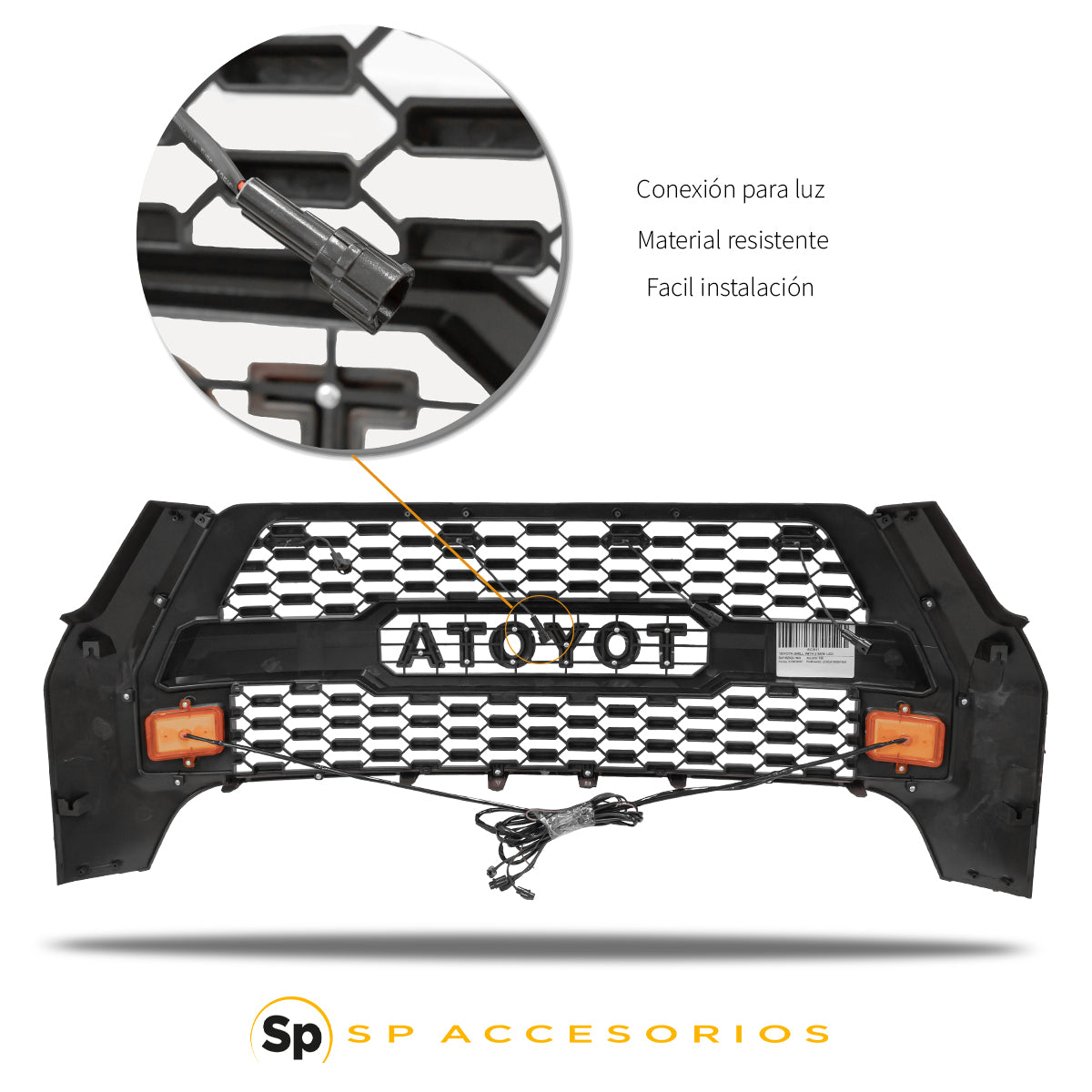 PARRILLA TIPO TRD PARA TOYOTA HILUX REVO LÍNEA NUEVA 2021 - 2023