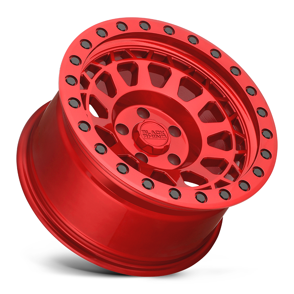 RINES BLACK RHINO 17X9 6X135 PRIMM CANDY RED W/ BLACK BOLTS