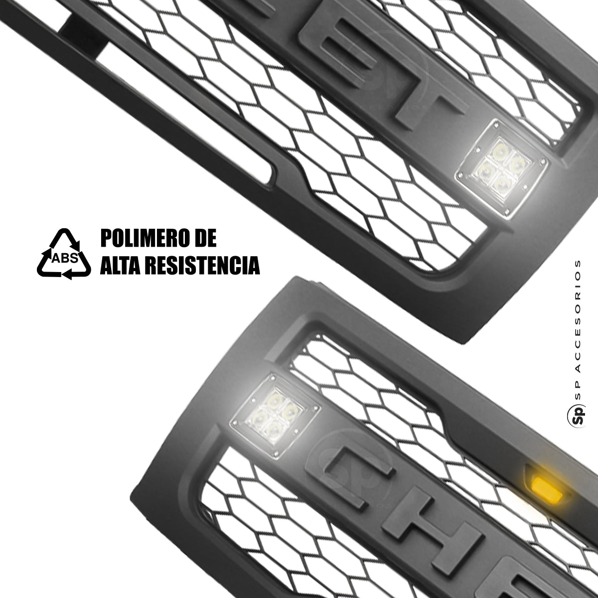PARRILLA FRONTAL PARA CHEVROLET SILVERADO CON LED 2007 A 2013
