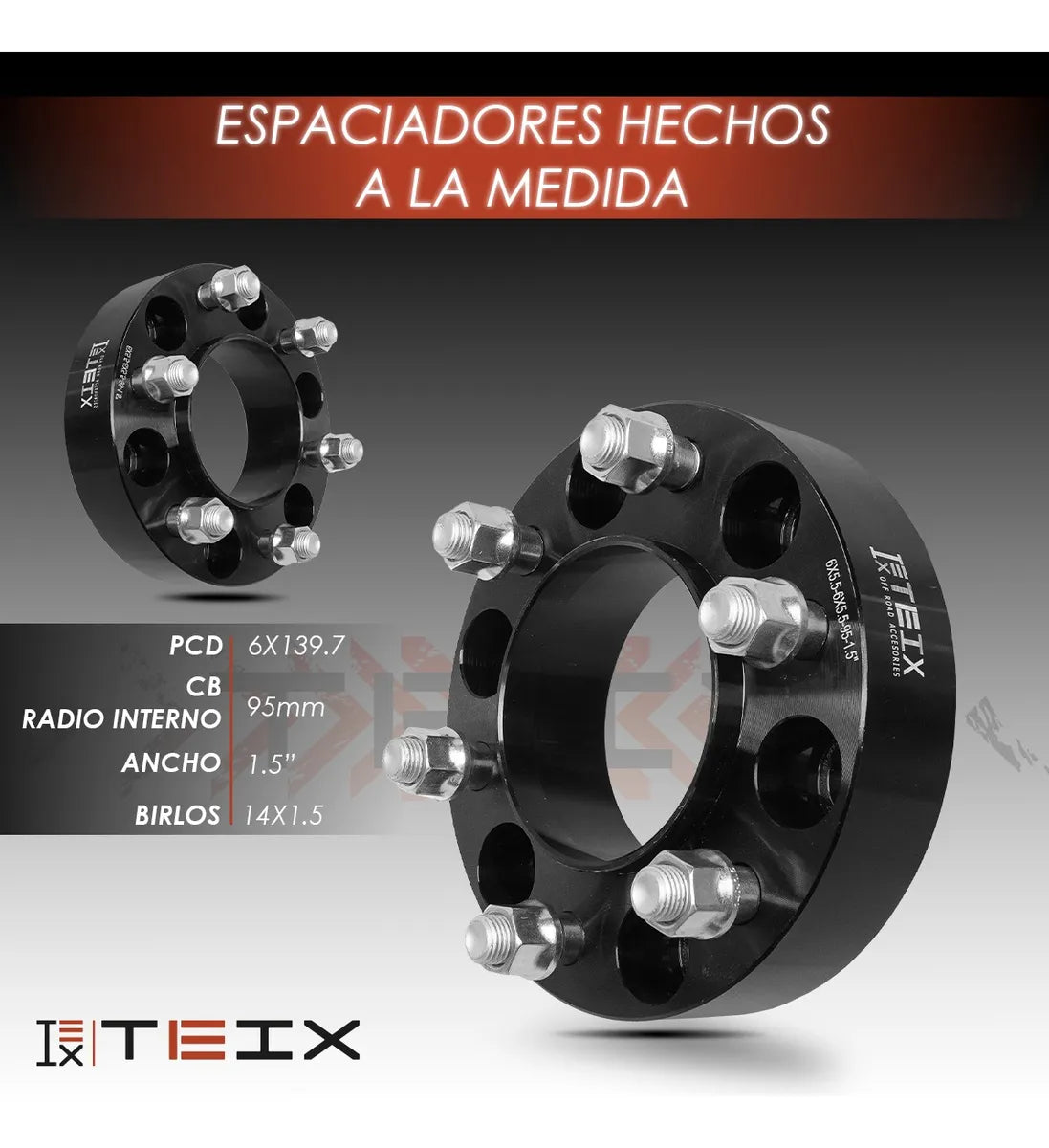 Kit Espaciadores Toyota Tundra 2025+ 6/139 1.5 Trd Off Road (CENTRO)
