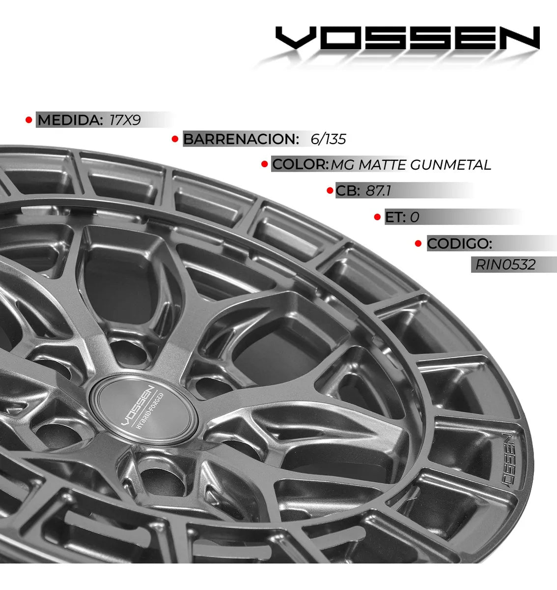 Rin Vossen 17x9-6x135 Matte Gunmetal