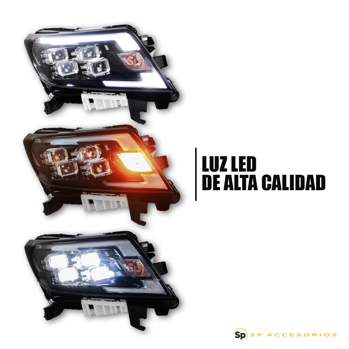 PAR DE FAROS PRINCIPALES LED NISSAN PRO4X PARA NISSAN NP300 FRONTIER 2016-2023